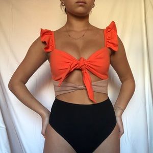 Double Knot Bodysuit with Ruffle